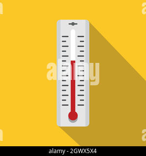 Thermometer with degrees icon, simple style Stock Vector