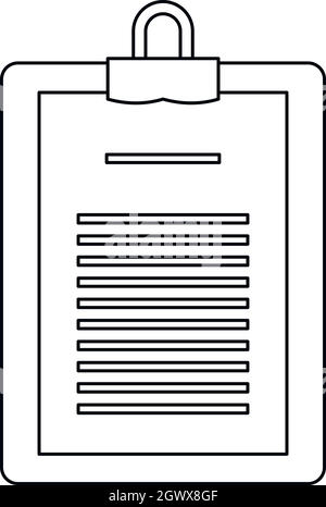 Medical report icon, outline style Stock Vector