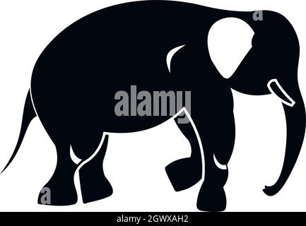 Elephant icon, simple style Stock Vector