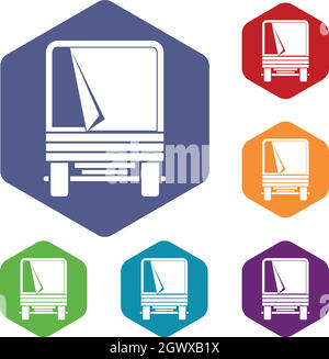 Truck icons set Stock Vector