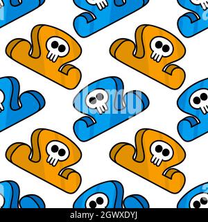 pirate hat pattern seamless textile print Stock Vector