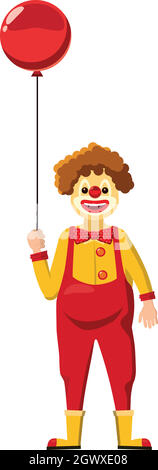 Clown icon, cartoon style Stock Vector