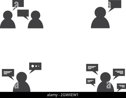 User and speech bubble logo business template Stock Vector