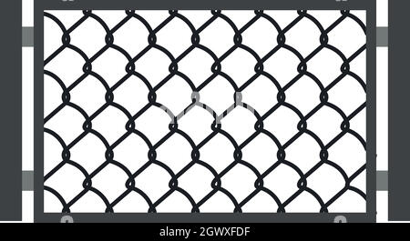 Perforated gate icon, cartoon style Stock Vector