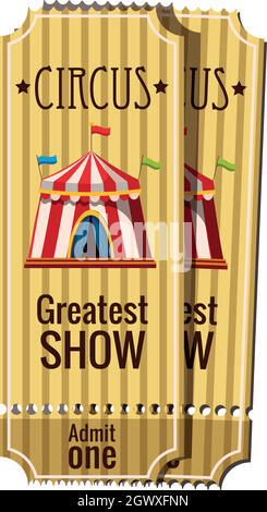 Circus tickets icon, cartoon style Stock Vector