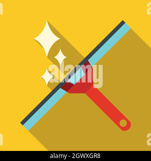 Window squeegee icon, flat style Stock Vector