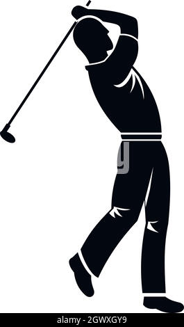 Golf player icon, simple style Stock Vector