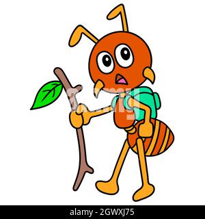 explorer ants are on an adventure looking for clues Stock Vector