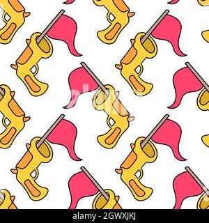 flare gun surprise seamless pattern textile print Stock Vector