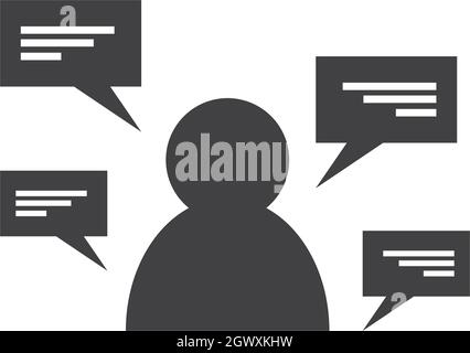 User and speech bubble logo business template Stock Vector