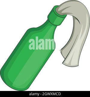 Glass bottle filled with gasoline icon Stock Vector