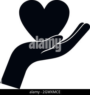 Hand holding heart icon, simple style Stock Vector Image & Art - Alamy