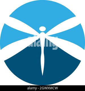 Dragonfly logo template vector icon illustration design Stock Vector
