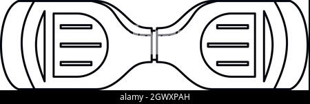 Hoverboard top view icon, outline style Stock Vector