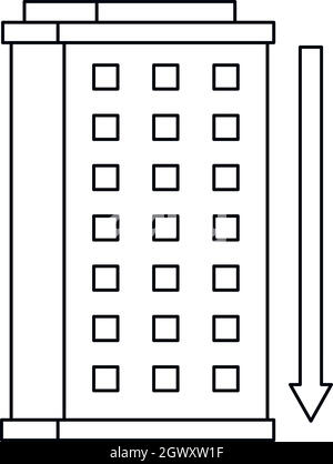 Building icon, outline style Stock Vector