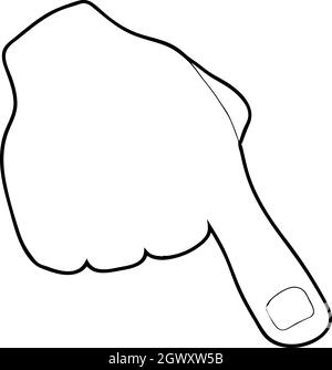 One finger icon, outline style Stock Vector
