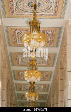 Negeri Sembilan, Malaysia - 18 Sept 2021 : Beautiful islamic architecture of Masjid Sri Sendayan the new and the biggest mosque in Seremban todate Stock Photo