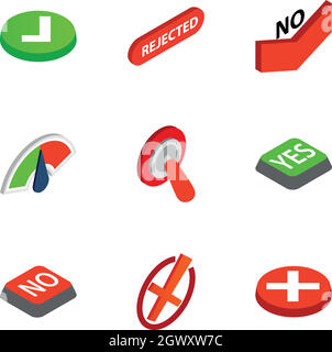 Check mark icons, isometric 3d style Stock Vector