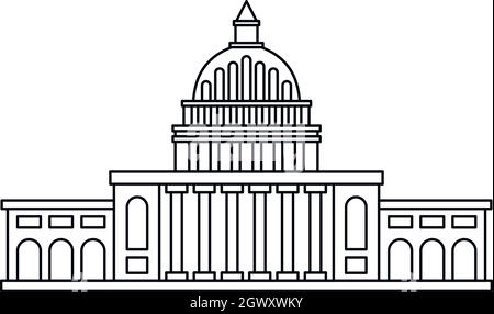 White house icon , outline style Stock Vector