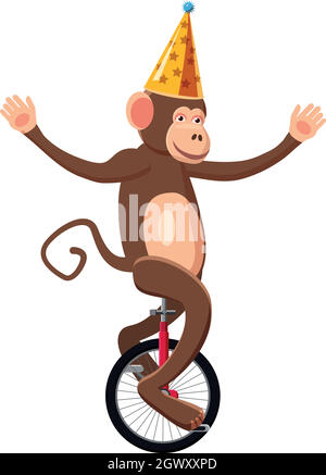 Circus monkey icon, cartoon style Stock Vector