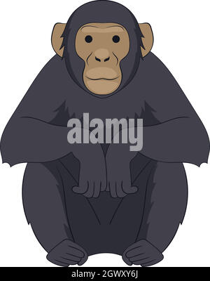 Chimpanzee icon, cartoon style Stock Vector