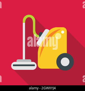 Vacuum cleaner icon, flat style Stock Vector