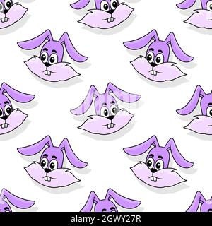 rabbit long ears seamless pattern textile print Stock Vector