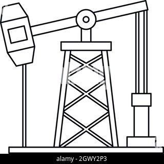 Oil pump icon, outline style Stock Vector