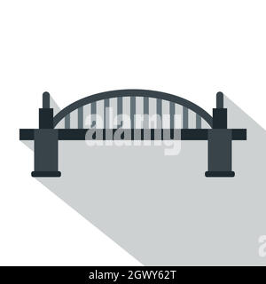 Bridge icon, flat style Stock Vector
