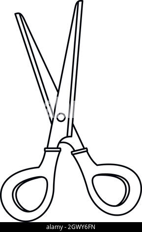Scissors icon, outline style Stock Vector