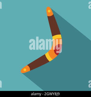 Boomerang icon, flat style Stock Vector