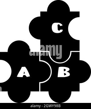 Puzzle icon, simple style Stock Vector