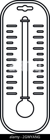 Thermometer icon, outline style Stock Vector