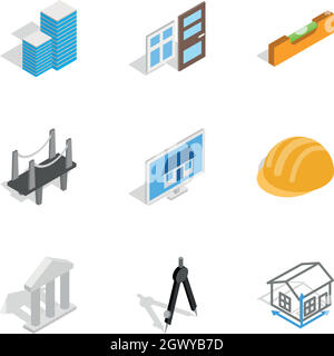 Engineering and construction icons Stock Vector