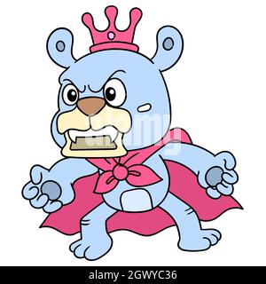 the king of bears is crowned with luxurious gold in anger Stock Vector