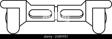 Dual wheel self balancing electric skateboard icon Stock Vector