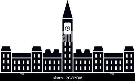 Parliament Building of Canada icon, simple style Stock Vector