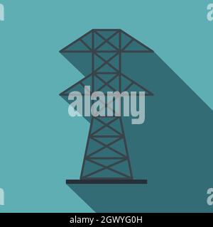 Electric power station icon flat isolated on white background vector ...
