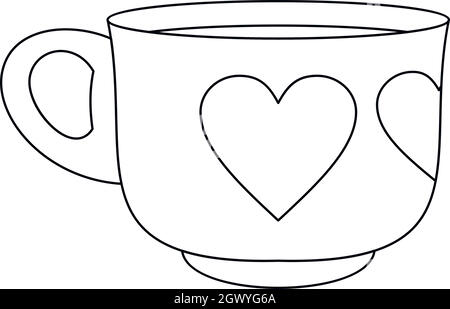 Cup icon, outline style Stock Vector