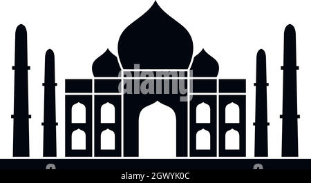 Taj mahal icon, simple style Stock Vector