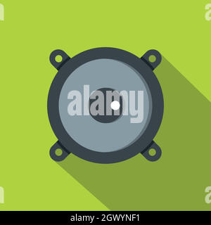 Frontal audio speaker icon, flat style Stock Vector