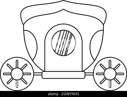 Brougham icon, outline style Stock Vector