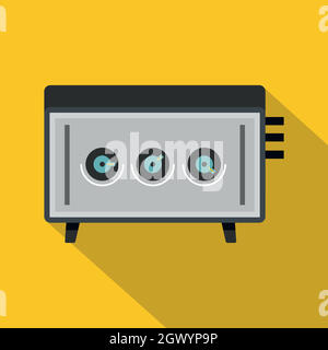 CD player icon, flat style Stock Vector