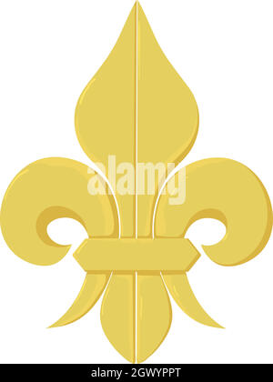 Fleur de lis icon, cartoon style Stock Vector