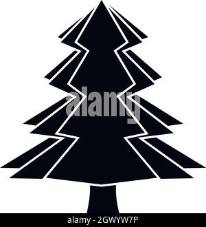 Fir tree icon, simple style Stock Vector