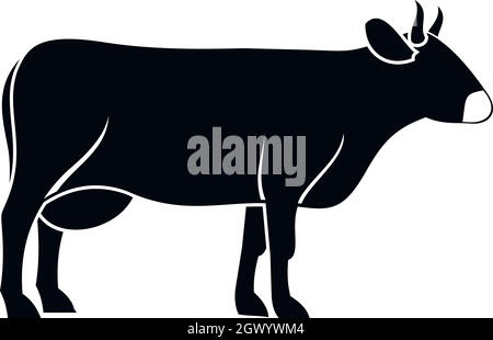 Cow icon, simple style Stock Vector