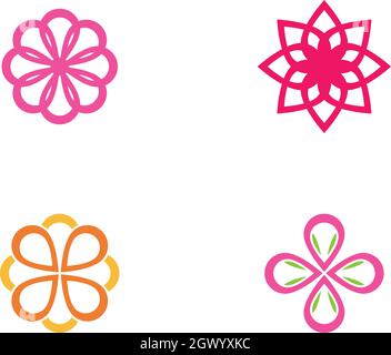 Beauty Vector  flowers design logo Template icon Stock Vector