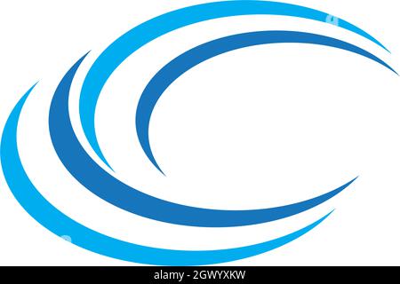 C letter wave Logo Template vector illustration Stock Vector