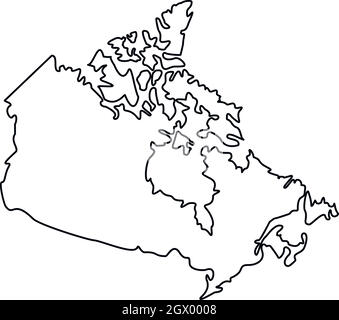 Map of Canada icon, outline style Stock Vector