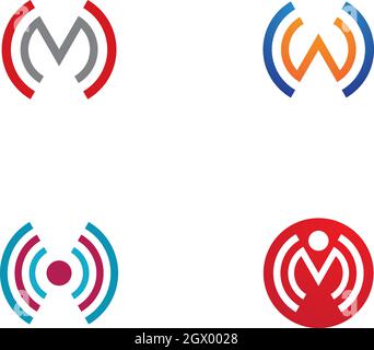 M Letter Business corporate abstract unity vector logo design template Stock Vector